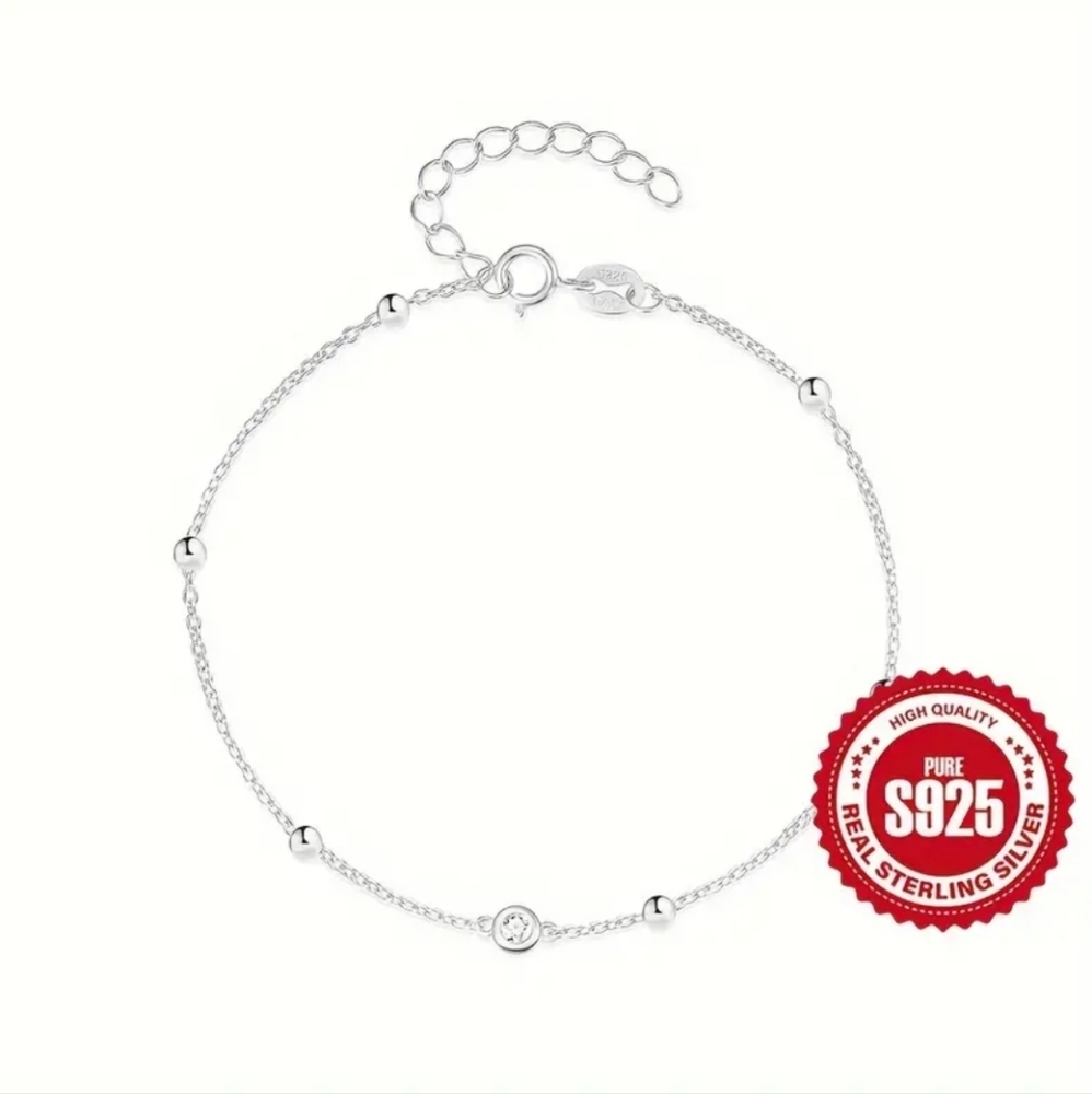 Silver Bezel Shape Bracelet